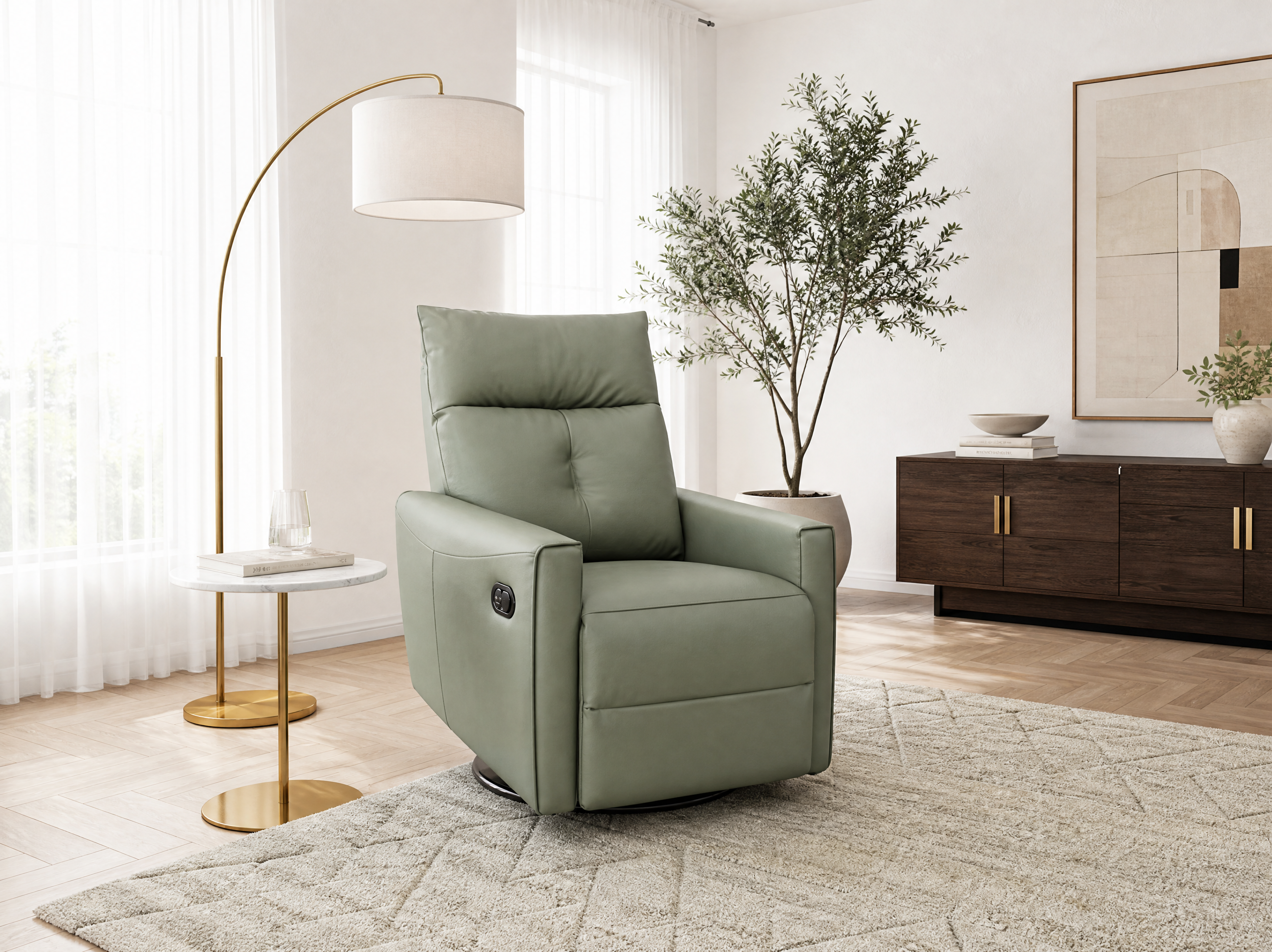 Urban Arc Electric Recliner Chair - Green